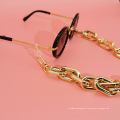 punk hiphop acrylic glasses chain gold,leopard print glasses neck strap chain gemestines,leather chain glasses strap